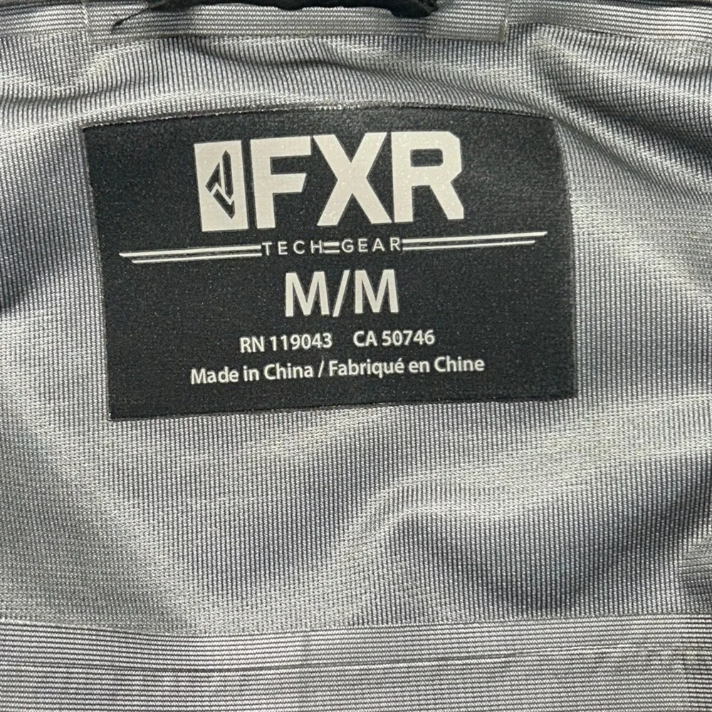 FXR Tech Gear Ride Co Mens Hooded Shell Jacket Black Neon Yellow Size Medium
